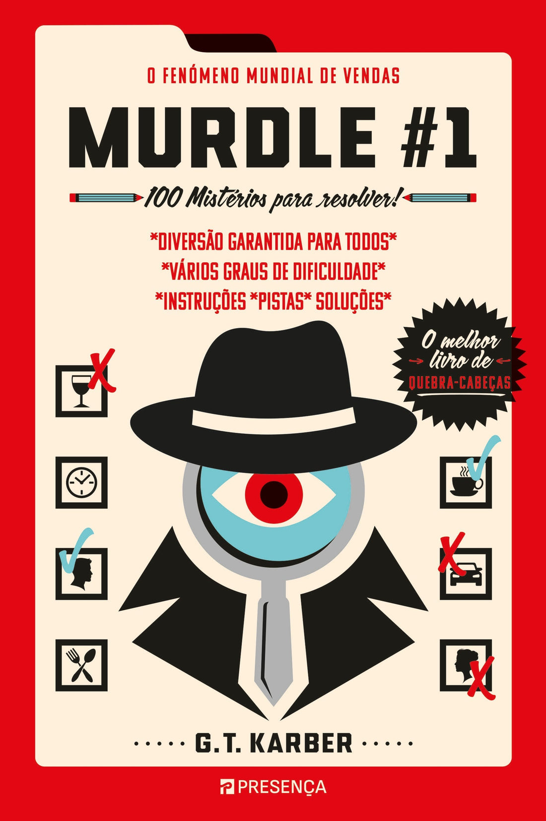 Capa do livro Murdle #1 de G. T. Karber, edição portuguesa da Editorial Presença