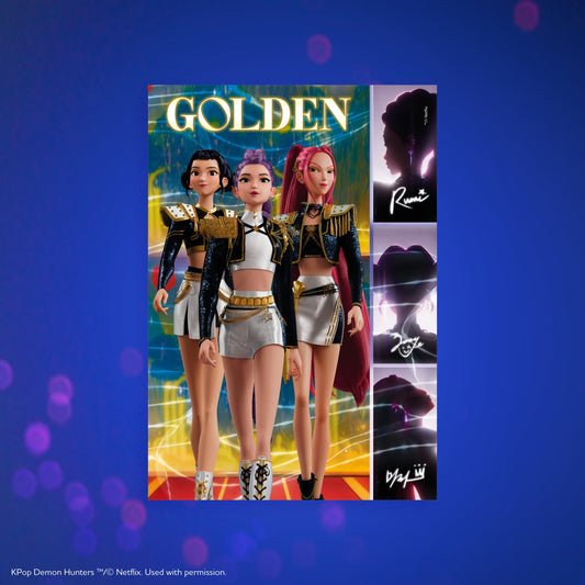 Puzzle KPop Demon Hunters Golden - Clementoni - 180 Peças, caixa do puzzle oficial Netflix