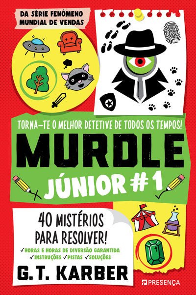 Livro Murdle Júnior #1 - 40 Mistérios para Resolver! de G. T. Karber, capa