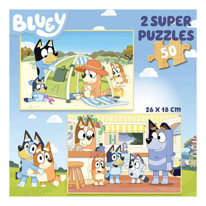 Puzzle Bluey 2 em 1 em Madeira – Educa - 2x50 Peças