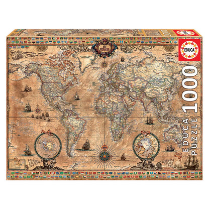 Puzzle Mapa Antigo do Mundo – Educa - 1000 peças