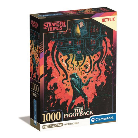 Puzzle Stranger Things The Piggyback + Poster  – Clementoni - 1000 peças